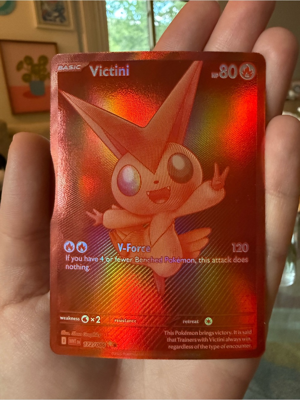 Red Victini Pokémon Card #172